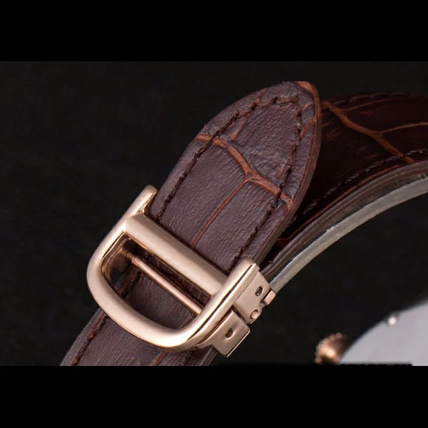 Cartier Moonphase Rose Gold Watch with Brown Leather Band new59457