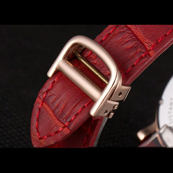 Cartier Moonphase Rose Gold Watch with Red Leather Band new59458