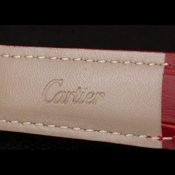 Cartier Moonphase Rose Gold Watch with Red Leather Band new59458