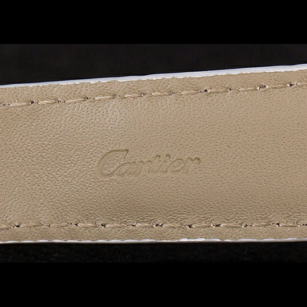 Cartier Moonphase Rose Gold Watch with White Leather Band new59459