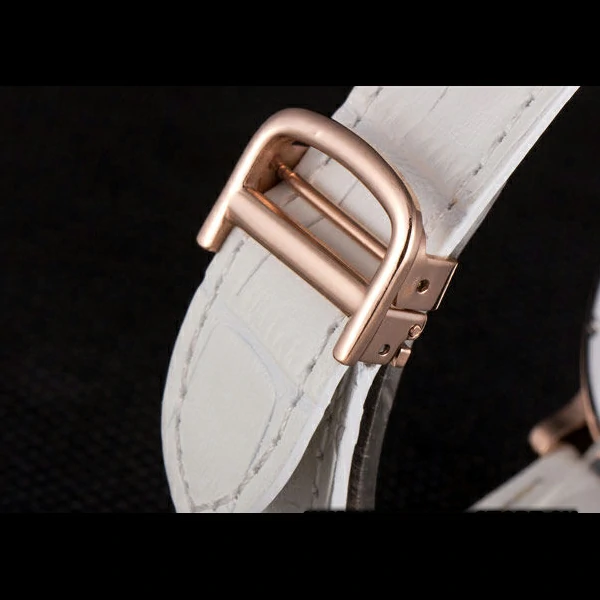 Cartier Moonphase Rose Gold Watch with White Leather Band new59459