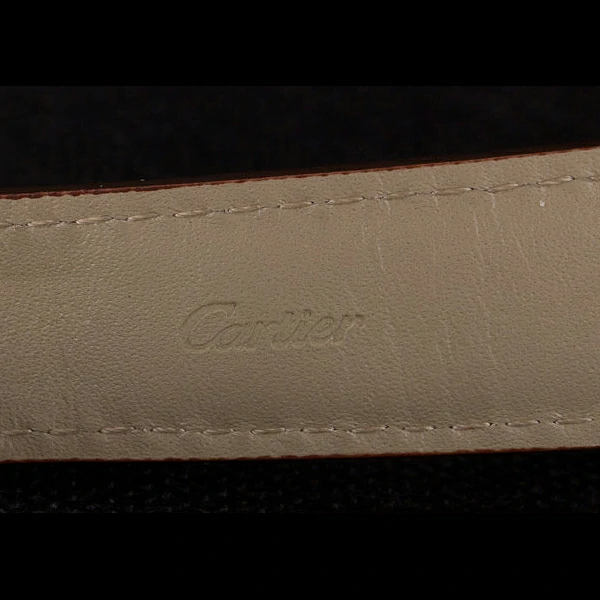 Cartier Moonphase Silver Watch with Brown Leather Band new59461