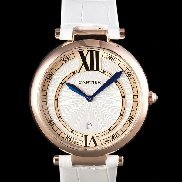 Cartier Ballon Bleu White Leather Strap new59524