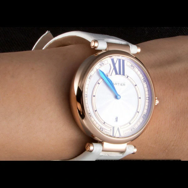 Cartier Ballon Bleu White Leather Strap new59524