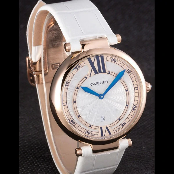 Cartier Ballon Bleu White Leather Strap new59524