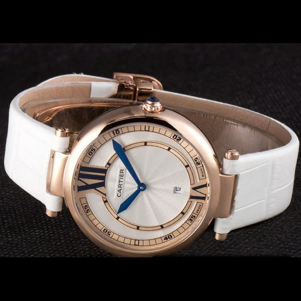 Cartier Ballon Bleu White Leather Strap new59524
