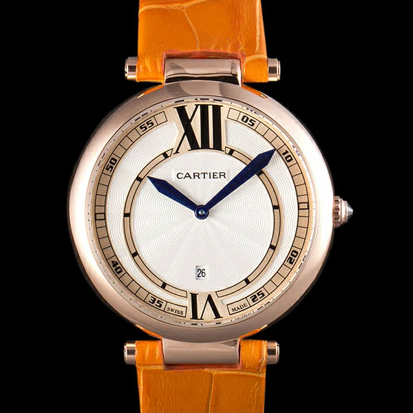 Cartier Ballon Bleu Orange Leather Strap new59525