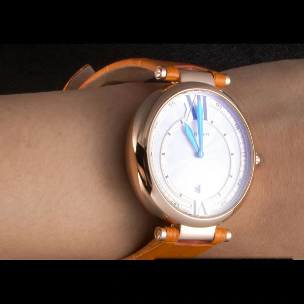 Cartier Ballon Bleu Orange Leather Strap new59525