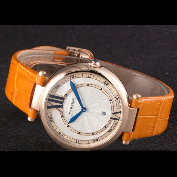 Cartier Ballon Bleu Orange Leather Strap new59525