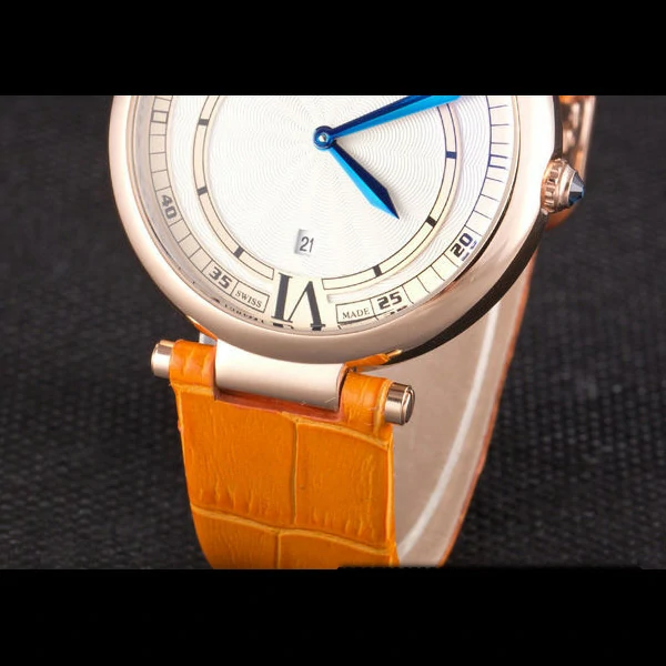 Cartier Ballon Bleu Orange Leather Strap new59525