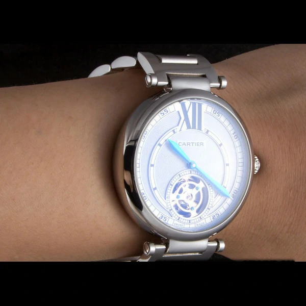 Cartier Ballon Bleu Flying Tourbillon Silver Stainelss Steel Strap new59526
