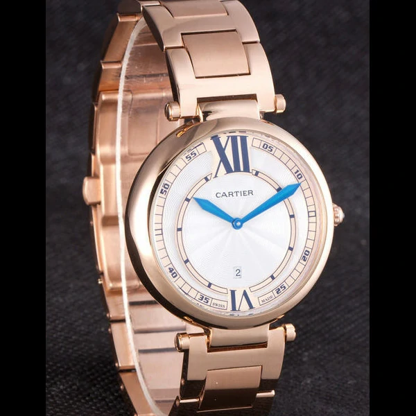 Cartier Ballon Bleu Rose Gold Stainelss Steel Strap White Dial new59527