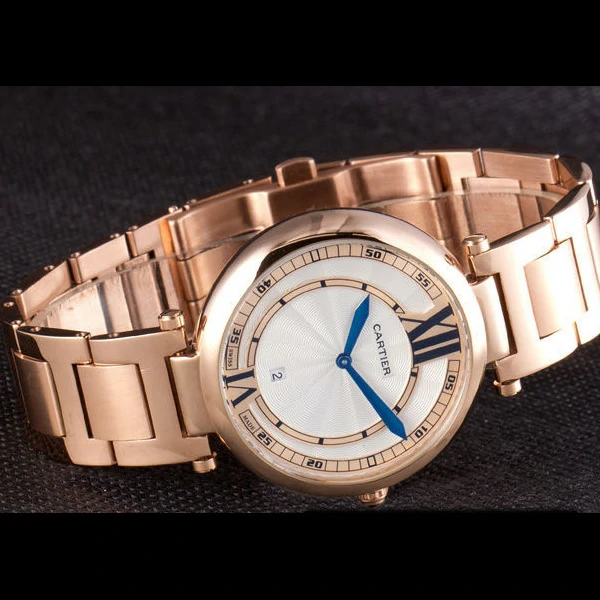Cartier Ballon Bleu Rose Gold Stainelss Steel Strap White Dial new59527