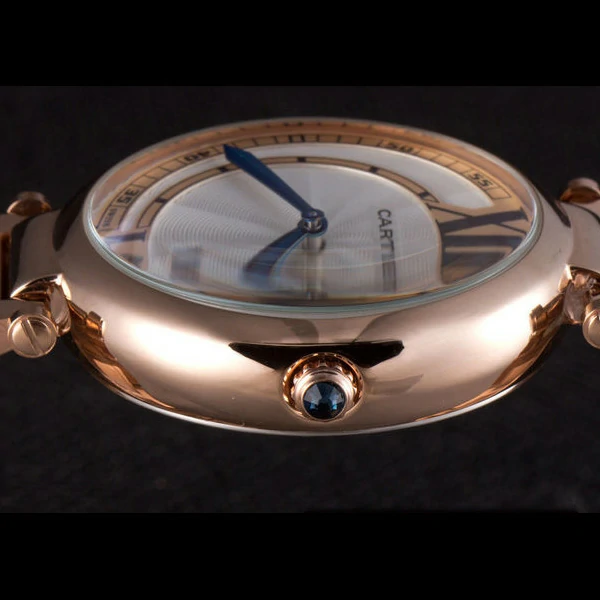 Cartier Ballon Bleu Rose Gold Stainelss Steel Strap White Dial new59527