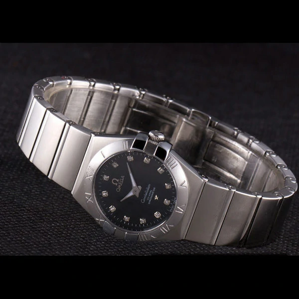 Omega Constellation Black Dial Stainless Steel Band new59536