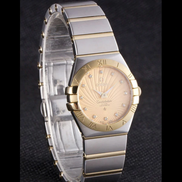 Omega Constellation Pink Dial Two Tone Band new59543