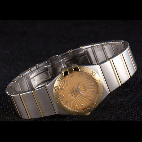 Omega Constellation Pink Dial Two Tone Band new59543