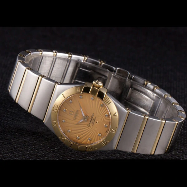 Omega Constellation Pink Dial Two Tone Band new59543