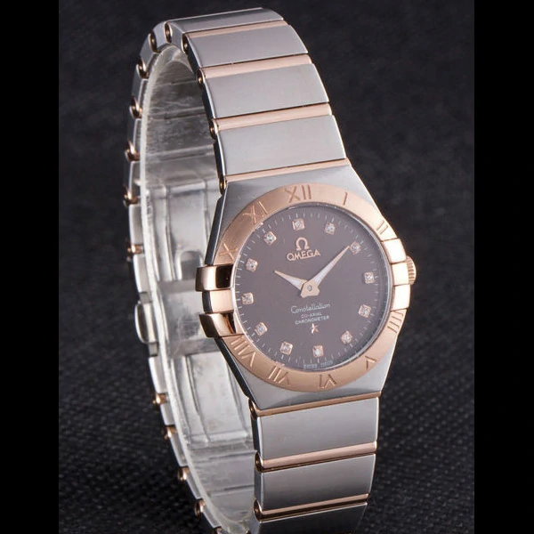 Omega Constellation Rose Gold Bezel Two Tone Band new59551