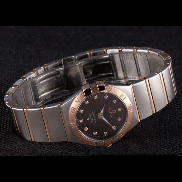 Omega Constellation Rose Gold Bezel Two Tone Band new59551