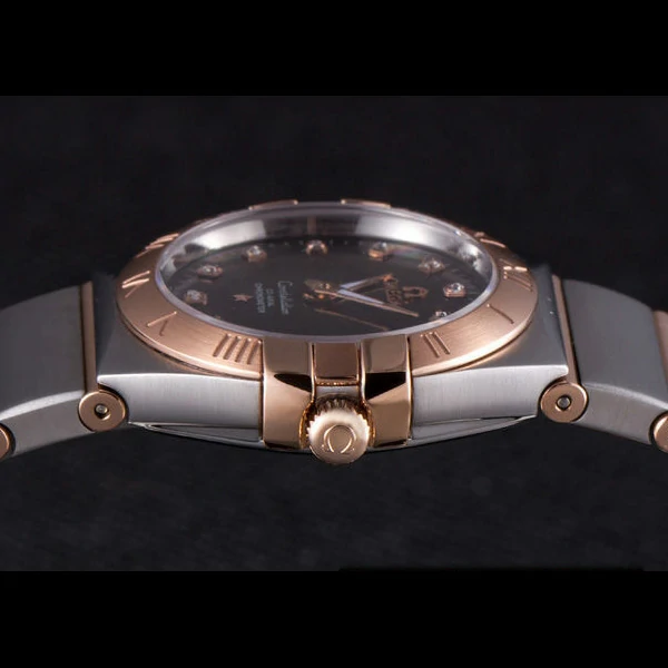 Omega Constellation Rose Gold Bezel Two Tone Band new59551