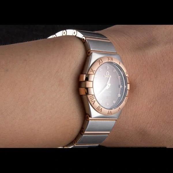 Omega Constellation Rose Gold Bezel Two Tone Band new59551
