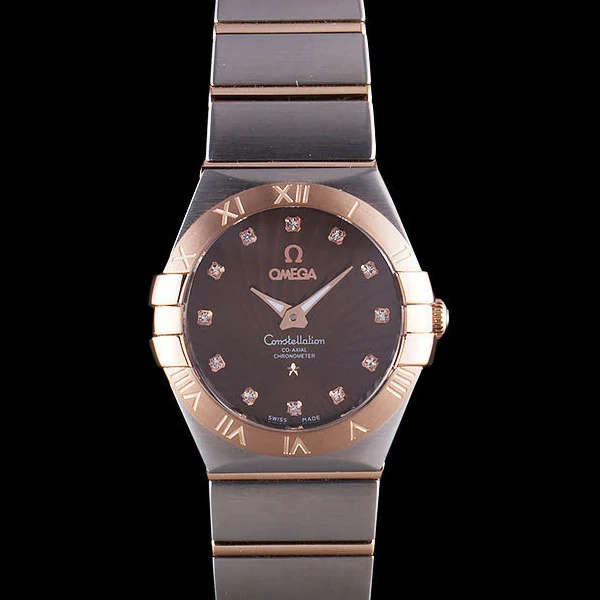 Omega Constellation Rose Gold Bezel Two Tone Band new59552