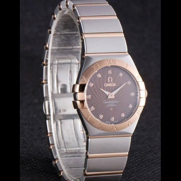 Omega Constellation Rose Gold Bezel Two Tone Band new59552