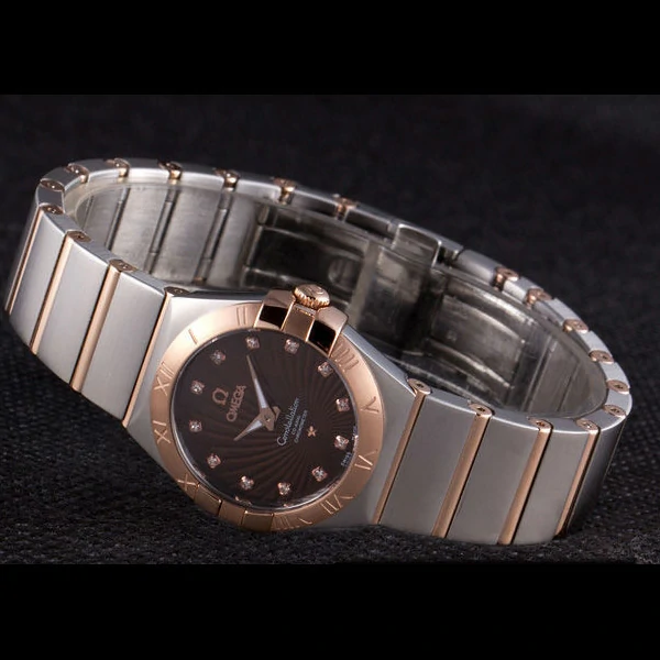 Omega Constellation Rose Gold Bezel Two Tone Band new59552