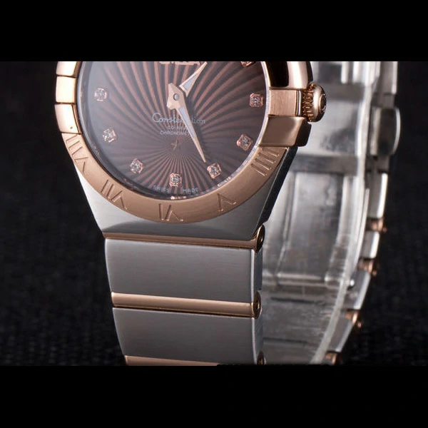 Omega Constellation Rose Gold Bezel Two Tone Band new59552