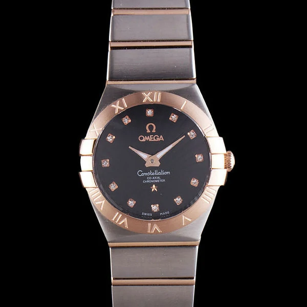 Omega Constellation Rose Gold Bezel Two Tone Band new59553