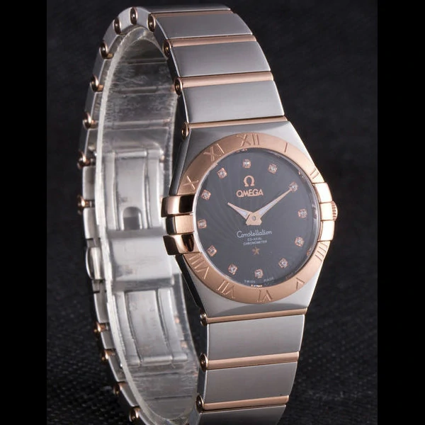 Omega Constellation Rose Gold Bezel Two Tone Band new59553