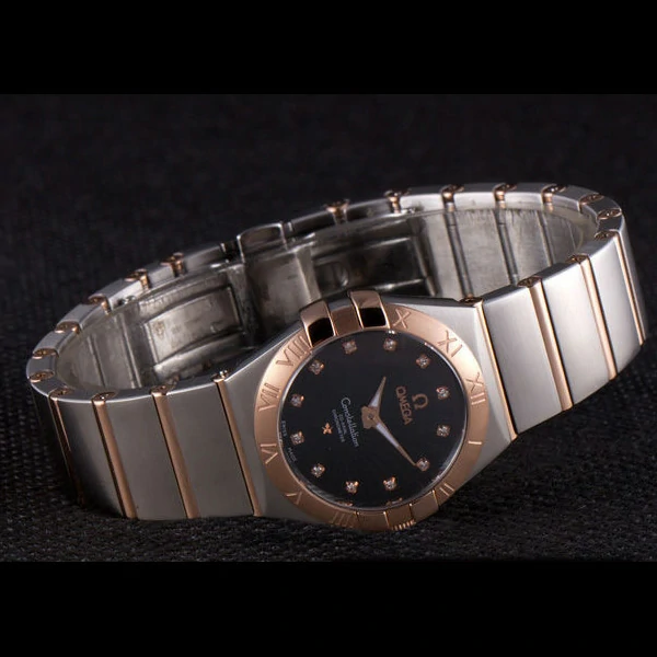 Omega Constellation Rose Gold Bezel Two Tone Band new59553