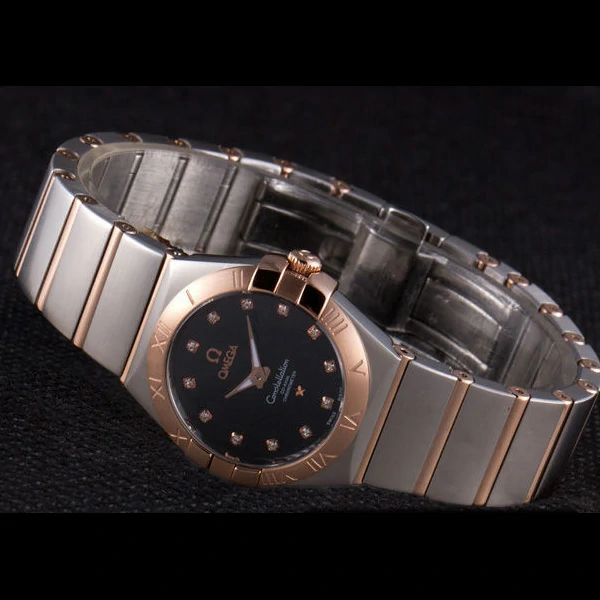 Omega Constellation Rose Gold Bezel Two Tone Band new59553
