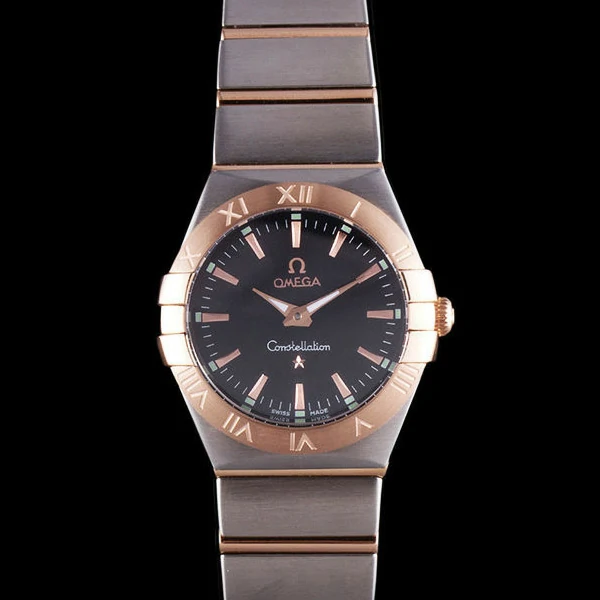 Omega Constellation Rose Gold Bezel Two Tone Band new59554