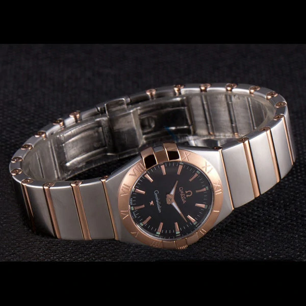 Omega Constellation Rose Gold Bezel Two Tone Band new59554