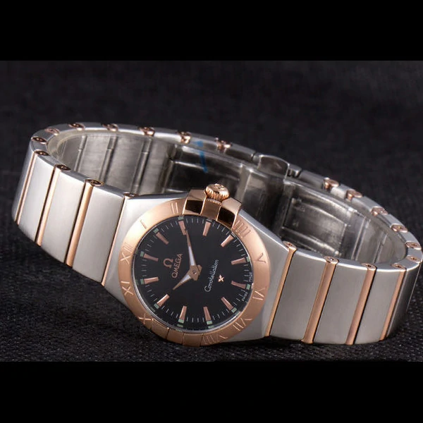 Omega Constellation Rose Gold Bezel Two Tone Band new59554