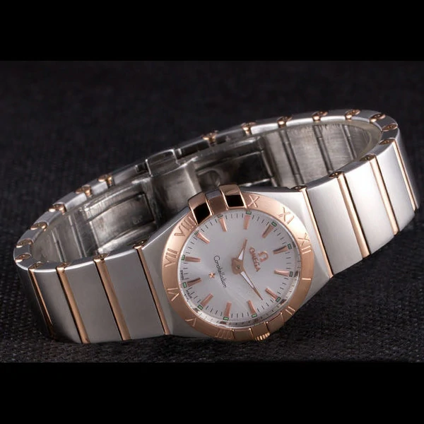 Omega Constellation Rose Gold Bezel Two Tone Band new59555