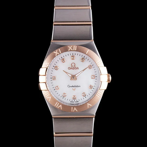 Omega Constellation Rose Gold Bezel Two Tone Band new59556