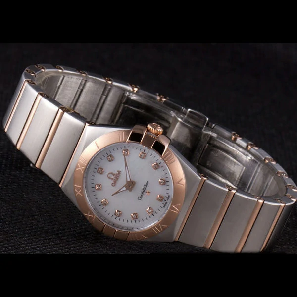 Omega Constellation Rose Gold Bezel Two Tone Band new59556