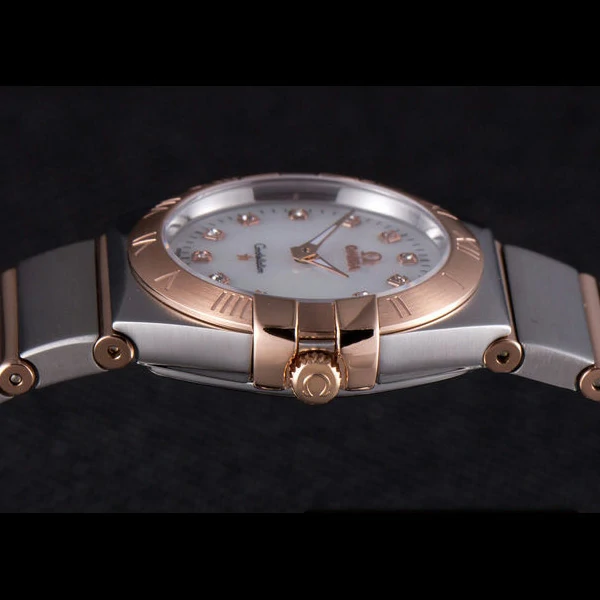 Omega Constellation Rose Gold Bezel Two Tone Band new59556