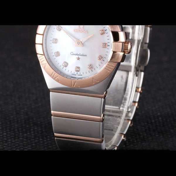 Omega Constellation Rose Gold Bezel Two Tone Band new59556