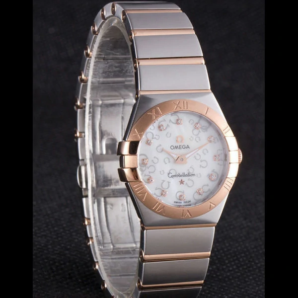 Omega Constellation Rose Gold Bezel Two Tone Band new59557