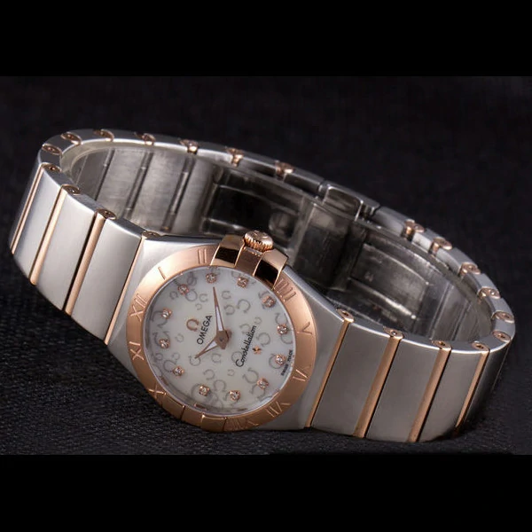 Omega Constellation Rose Gold Bezel Two Tone Band new59557