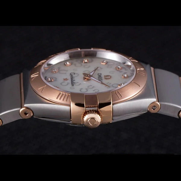 Omega Constellation Rose Gold Bezel Two Tone Band new59557