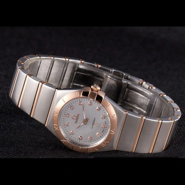 Omega Constellation Rose Gold Bezel Two Tone Band new59558