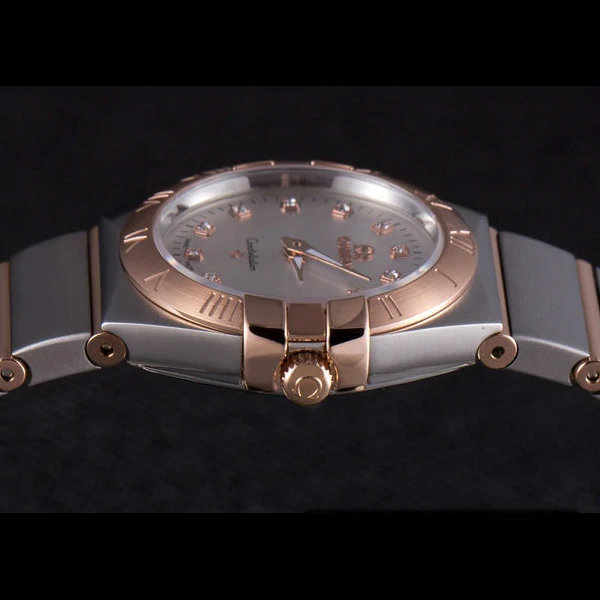 Omega Constellation Rose Gold Bezel Two Tone Band new59558