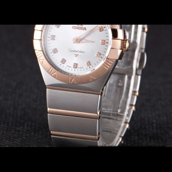 Omega Constellation Rose Gold Bezel Two Tone Band new59558
