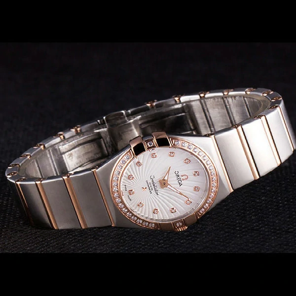 Omega Constellation Rose Gold Diamond Bezel Two Tone Band new59559