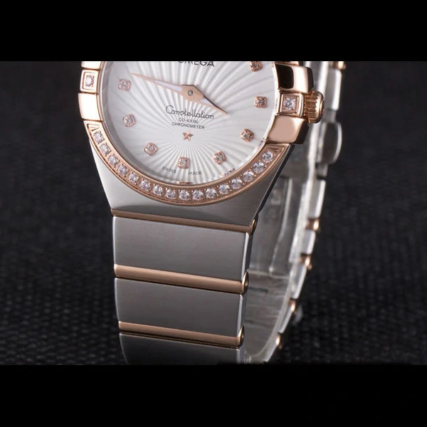 Omega Constellation Rose Gold Diamond Bezel Two Tone Band new59559